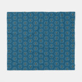 Couverture Polaire Nom (monogramme circulaire) motif alloc Bleu (Devant (Horizontal))