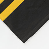 Couverture Polaire Nom monogrammé élégant noir & jaune blanc (Coin)