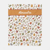 Couverture Polaire Nom Monogramme Feuilles de Champignon Rustique de (Devant)