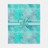 Couverture Polaire Nom monogrammé initial Mermaid bleu violet vert (Devant)