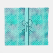 Couverture Polaire Nom monogrammé initial Mermaid bleu violet vert (Devant (Horizontal))
