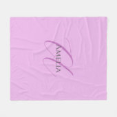 Couverture Polaire Nom Monogramme Lettre initiale Orchid & Lilac (Devant (Horizontal))