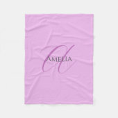 Couverture Polaire Nom Monogramme Lettre initiale Orchid & Lilac (Devant)