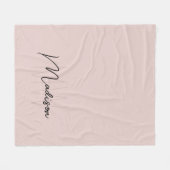 Couverture Polaire Nom Monogramme moderne Script Blush Pink (Devant (Horizontal))