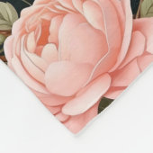 Couverture Polaire Nom monogramme Peach rose Floral Flowers (Coin)
