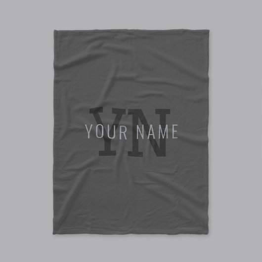 Couverture Polaire Nom monographique moderne gris foncé (ou autre tex