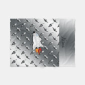 Couverture Polaire Nom navette spatiale argent diamant plaque acier (Devant (Horizontal))