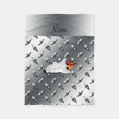 Couverture Polaire Nom navette spatiale argent diamant plaque acier (Devant)