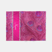 Couverture Polaire Nom neon rose chaud parties scintillant plumes pao (Devant (Horizontal))