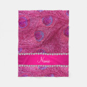 Couverture Polaire Nom neon rose chaud parties scintillant plumes pao (Devant)