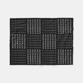Couverture Polaire Nom ou mot Motif gris noir et blanc (Devant (Horizontal))