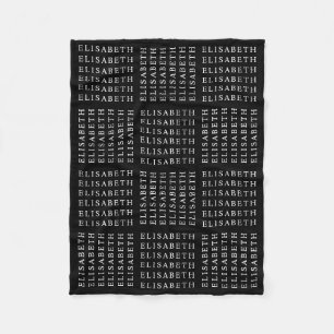 Couverture Polaire Nom ou Motif de mot en cours de répétition noir et