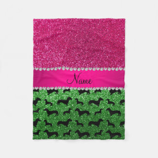 Couverture Polaire Nom parties scintillant verte dachshunds parties