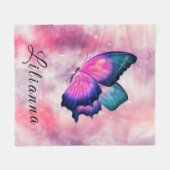 Couverture Polaire Nom personnalisable - Papillon (Devant (Horizontal))