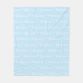 Couverture Polaire Nom personnalisable, texte, bleu clair blanc (Devant)