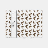 Couverture Polaire Nom personnalisé aigle blanc (Devant (Horizontal))