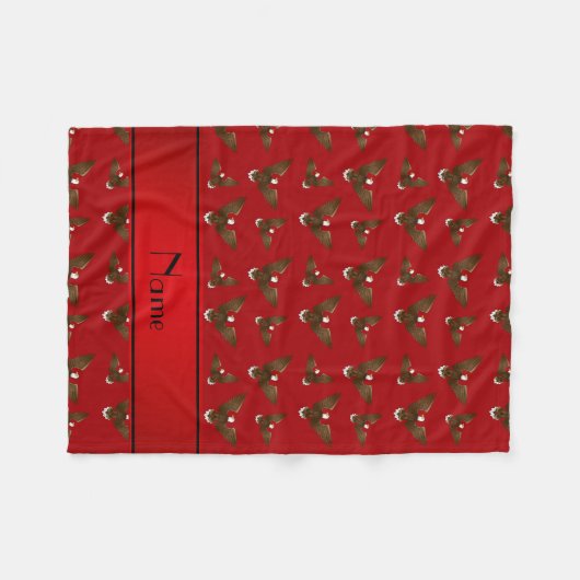 Couverture Polaire Nom personnalisé aigle rouge (Devant (Horizontal))