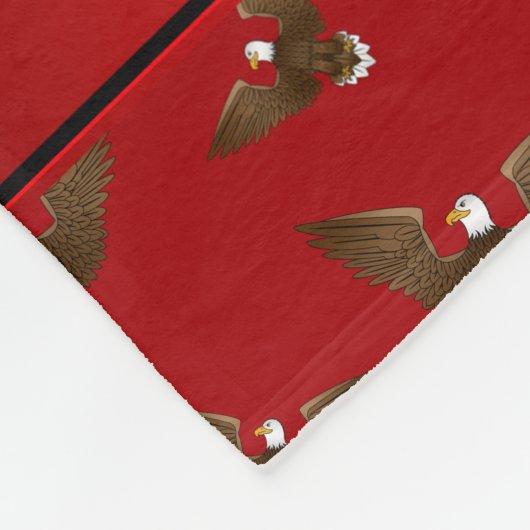 Couverture Polaire Nom personnalisé aigle rouge (Coin)