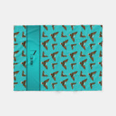 Couverture Polaire Nom personnalisé aigles turquoise (Devant (Horizontal))