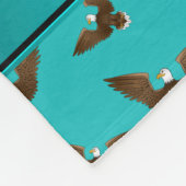 Couverture Polaire Nom personnalisé aigles turquoise (Coin)