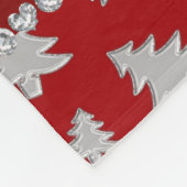 Couverture Polaire Nom personnalisé arbres de Noël argent rouge (Coin)
