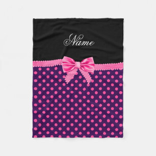 Couverture Polaire Nom personnalisé arc rose pourpre points rose