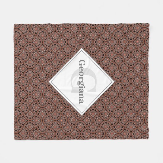 Couverture Polaire Nom personnalisé Art Déco Safari Coucher de soleil (Devant (Horizontal))