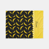 Couverture Polaire Nom personnalisé bananes noires (Devant (Horizontal))