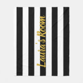 Couverture Polaire Nom personnalisé Bande noire et blanche (Devant)