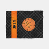 Couverture Polaire Nom personnalisé basketball noir croix croustillan (Devant (Horizontal))