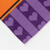 Couverture Polaire Nom personnalisé basketball violet coeurs rayures (Coin)