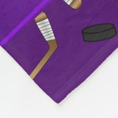 Couverture Polaire Nom personnalisé bâtons de hockey violet filets de (Coin)