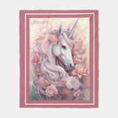 Couverture Polaire Nom personnalisé belle licorne (Devant)