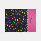 Couverture Polaire Nom personnalisé bikinis arc-en-ciel noir (Devant (Horizontal))