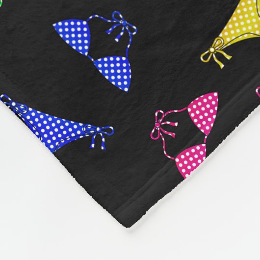 Couverture Polaire Nom personnalisé bikinis arc-en-ciel noir (Coin)