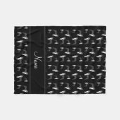 Couverture Polaire Nom personnalisé black boston terrier (Devant (Horizontal))