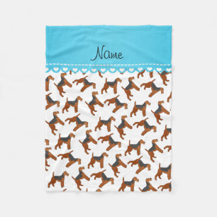 Couverture Polaire Nom personnalisé blanc airedale terriers chiens