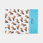 Couverture Polaire Nom personnalisé blanc de tervuren belge chiens (Devant (Horizontal))
