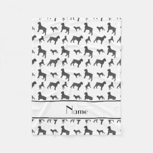 Couverture Polaire Nom personnalisé blanc Giant Schnauzer chiens