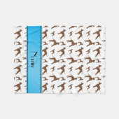 Couverture Polaire Nom personnalisé blanc grand chien (Devant (Horizontal))