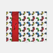 Couverture Polaire Nom personnalisé blanc motif atv (Devant (Horizontal))