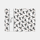 Couverture Polaire Nom personnalisé blanc noir brun teint (Devant (Horizontal))