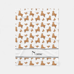 Couverture Polaire Nom personnalisé blanc Norwich Terrier chiens