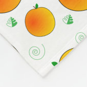 Couverture Polaire Nom personnalisé blanc pêches vertes feuilles tour (Coin)