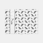 Couverture Polaire Nom personnalisé blanc sibérien chien hussein (Devant (Horizontal))