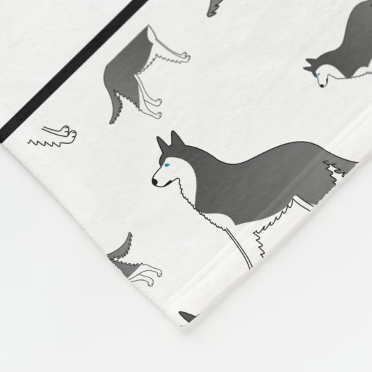 Couverture Polaire Nom personnalisé blanc sibérien chien hussein (Coin)