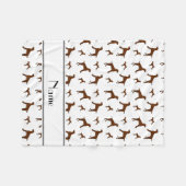Couverture Polaire Nom personnalisé blanc Vizsla chiens (Devant (Horizontal))
