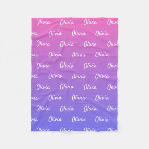 Couverture Polaire Nom personnalisé Blanket Baby Girls Cadeau personn