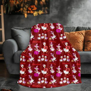 Couverture Polaire Nom personnalisé Blanket Cute Goose Halloween