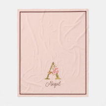 Nom personnalisé Blush Rose Gold Foncé Lettre A